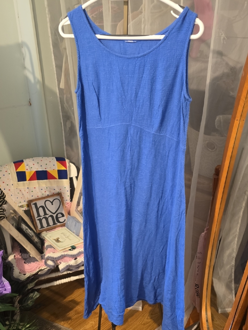 Linen Rayon Casual Dress A Line M/L